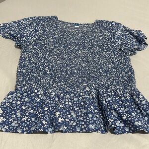 Old Navy Blue Short Sleeve Blouse